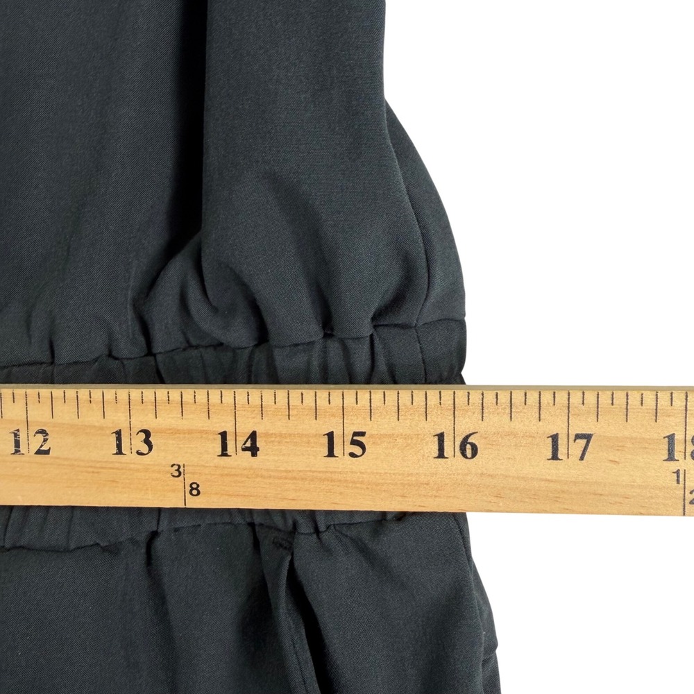 Abercrombie & Fitch Jumpsuit Womens L Black Smocked Waist Bungee Hem Athleisure - Picture 10 of 13